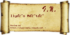 Ilyés Máté névjegykártya